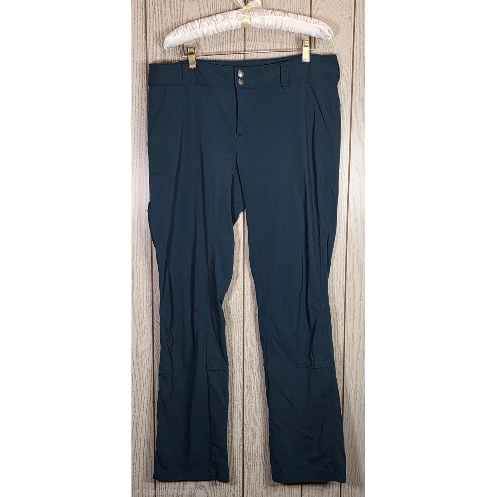 Columbia Omni-Shield Hiking Pants Womens 12 Regular Dark Teal Blue Straight Leg